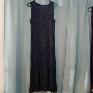 Beautiful black gown w/ mini gold sequins